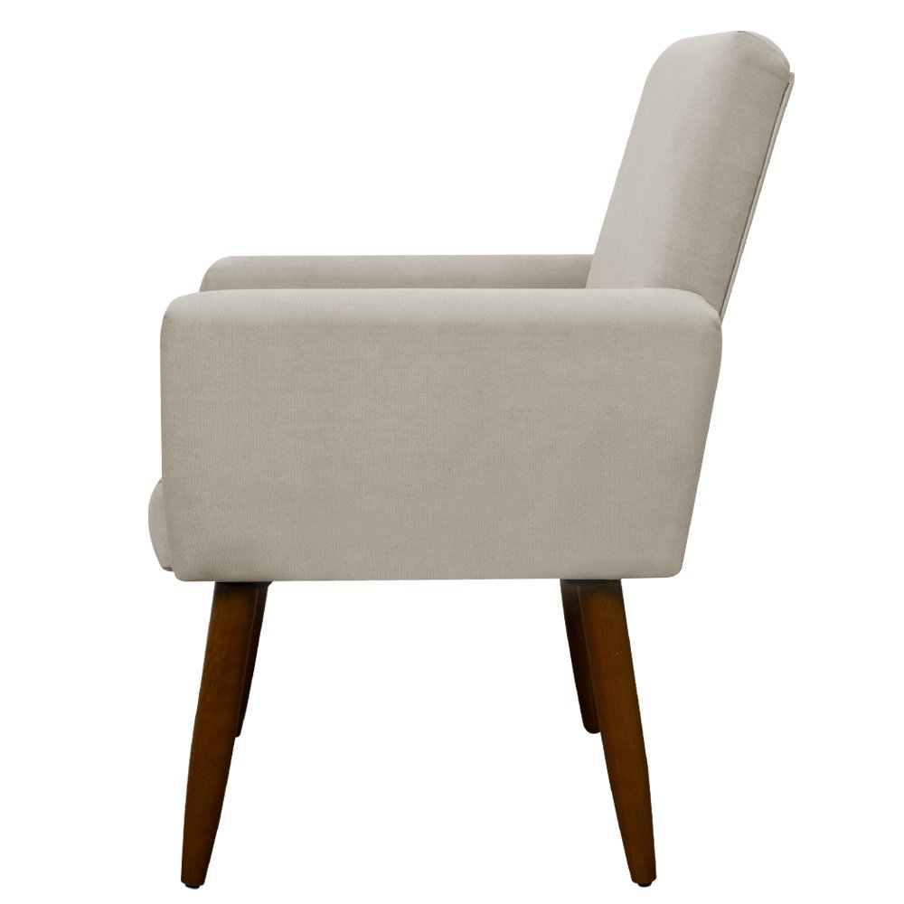 Poltrona Decorativa Nina Cadeira Escritório Recepção:bege - 3