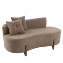 Ver imagem 2 de Sofá Orgânico c/2 Almofadas 1,40 cm Curvo Sala Recepção Luna Boucle Cappuccino - Montanaris Decor