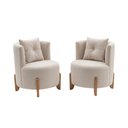 Ver imagem 1 de Kit 2 Poltronas Orgânica Curva Luna Boucle Bege - Montanaris Decor