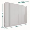 Ver imagem 3 de Guarda-Roupa 6 Portas 6 Gavetas Anápolis Plus Ripado 100% MDF Branco