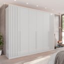 Ver imagem 1 de Guarda-Roupa 6 Portas 6 Gavetas Anápolis Plus Ripado 100% MDF Branco
