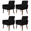 Ver imagem 1 de Kit 4 Poltronas Decorativa Sala e Quarto Nina Suede Herrero:preto