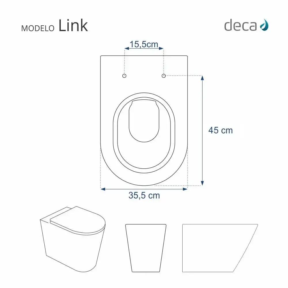 Tampa de Vaso Poliéster Com Amortecedor Link/LK Marrom Fosco para Bacia Deca com Ferragem Dourada - 3