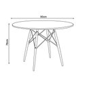 Ver imagem 2 de Mesa Redonda De Jantar 90Cm Preta Base Madeira Maciça Preto
