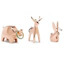 Ver imagem 1 de COELHO & ELEFANTE & RENA - KIT C/ 3 PEÇAS PORTA ANÉIS COBRE
