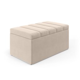 Calçadeira Baú Navi 90 para Cama de Solteiro Z-003 Sued Bege Aradecor - 3
