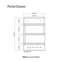 Ver imagem 4 de Porta Chaves Dublin de Parede com 6 Pinos Branco e Freijo