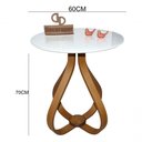 Ver imagem 2 de Mesa Lateral Bela Alice Redondo Vidro MDF 60cm Branco Decoraper