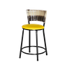 Banqueta Baixa Hawaii Cozinha Aço Encosto Cappuccino Premium Amarelo Laumar Preto 4 Un - 1