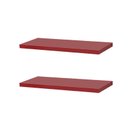 Ver imagem 2 de Kit 2 Prateleiras 40 X 15cm Vermelha Suporte Invisível