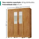 Ver imagem 3 de Guarda Roupa Casal 4 Portas com Espelho 159 cm Domus Cedro Rudk