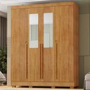 Ver imagem 2 de Guarda Roupa Casal 4 Portas com Espelho 159 cm Domus Cedro Rudk