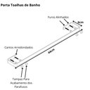Ver imagem 3 de Porta Toalha De Banho Para Banheiro Preto Fosco Plus 80cm