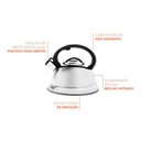Ver imagem 2 de Chaleira Brinox 2,7l com Apito em Inox, Elétrico e por Indução para Fogão a Gás