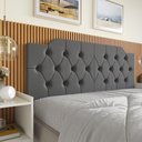 Ver imagem 1 de Cabeceira Casal Capela Suede Capitonê Dobrável Espuma Premium Ideal para Box Casal - Cinza