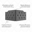 Ver imagem 3 de Cabeceira Casal Capela Suede Capitonê Dobrável Espuma Premium Ideal para Box Casal - Cinza