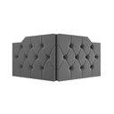 Ver imagem 5 de Cabeceira Casal Capela Suede Capitonê Dobrável Espuma Premium Ideal para Box Casal - Cinza