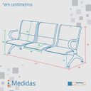 Ver imagem 2 de Cadeira Longarina com Est Cromada 3 Lugares Colors Aqua