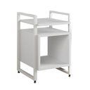Ver imagem 2 de Mesa de Cabeceira Industrial Marrocos Ferro Branco e Tampo Branco