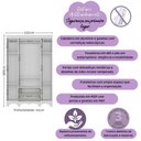 Ver imagem 3 de Guarda-roupa Infantil 122cm com Vidro 4 Portas e 2 Gavetas Ternura Multimóveis Mp4478 Branco