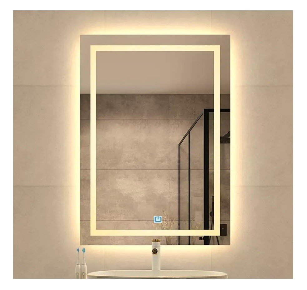 Espelho Jateado Iluminado com Led Quente e Touch 100x50cm Vertical - 3