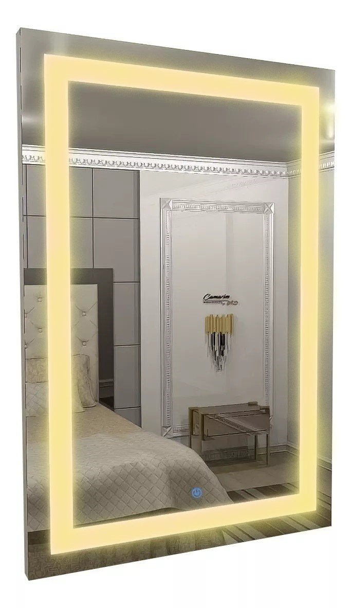 Espelho Jateado Iluminado com Led Quente e Touch 100x50cm Vertical - 5