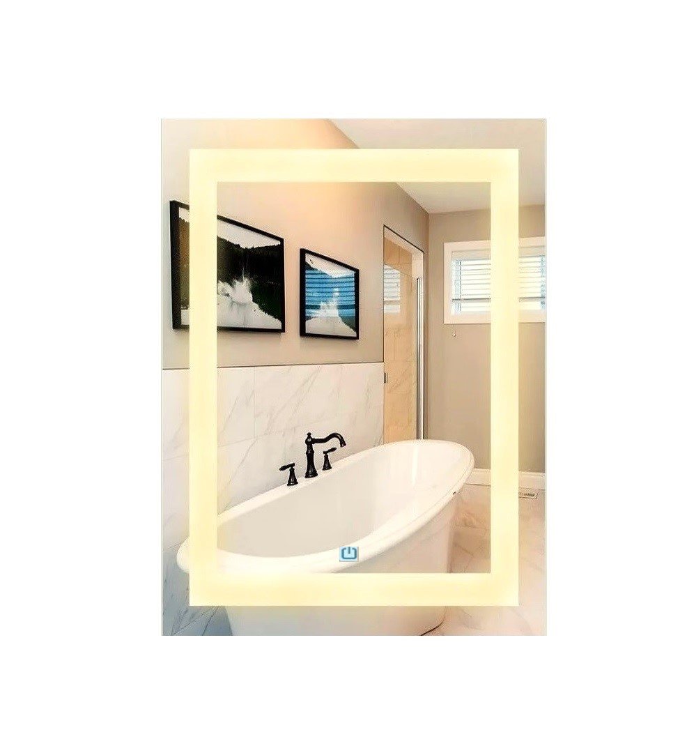 Espelho Jateado Iluminado com Led Quente e Touch 100x50cm Vertical - 2