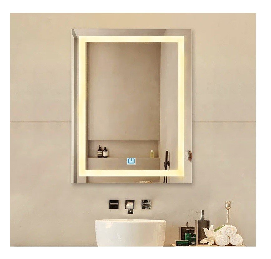 Espelho Jateado Iluminado com Led Quente e Touch 100x50cm Vertical - 4