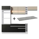 Ver imagem 1 de Armário de Cozinha Completa 290cm Branco/Preto/Crema Safira Madesa 13