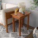 Ver imagem 1 de Mesa Lateral 50x35 Ripada Madeira Rustica Castanho