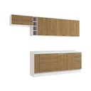 Ver imagem 3 de Armário de Cozinha Completa 3 Gavetas 100% Mdf 300cm Branco/nogueira Celeste Kappesberg