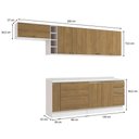 Ver imagem 2 de Armário de Cozinha Completa 3 Gavetas 100% Mdf 300cm Branco/nogueira Celeste Kappesberg