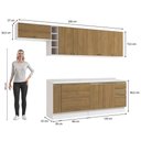 Ver imagem 6 de Armário de Cozinha Completa 3 Gavetas 100% Mdf 300cm Branco/nogueira Celeste Kappesberg