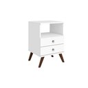 Ver imagem 1 de Mesa de Cabeceira Solteiro RT3103 c/ 2 Gavetas Branco - Movelbento