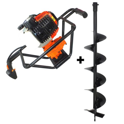 Perfurador de Solo Vulcan VPS520 á Gasolina 2T 52cc 2,5hp Para Atividades Rurais com Broca 80x10cm