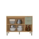 Ver imagem 7 de Balcão Cozinha 3 Portas 2 Gavetas com Tampo MDF 120cm Colors Verde/Freijó/Alecrim