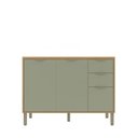 Ver imagem 5 de Balcão Cozinha 3 Portas 2 Gavetas com Tampo MDF 120cm Colors Verde/Freijó/Alecrim