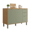 Ver imagem 2 de Balcão Cozinha 3 Portas 2 Gavetas com Tampo MDF 120cm Colors Verde/Freijó/Alecrim