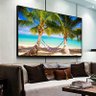 Quadro Paisagem Coqueiro Praia:60x40 cm/BRANCA - 1