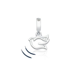 Charm Pombinha da Paz Revestida em Prata
