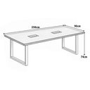 Ver imagem 2 de Mesa Reunião Industrial 2,50m x 90cm 100% MDF com 2 Caixas de Tomadas Pés Metal F5 Office