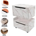 Ver imagem 2 de Kit Balcão e Gabinete de Banheiro 1 Porta 1 Gaveta e Rodízio Mármore Branco