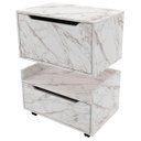 Ver imagem 1 de Kit Balcão e Gabinete de Banheiro 1 Porta 1 Gaveta e Rodízio Mármore Branco