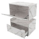 Ver imagem 4 de Kit Balcão e Gabinete de Banheiro 1 Porta 1 Gaveta e Rodízio Mármore Branco