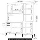 Ver imagem 4 de Armário de Cozinha Compacta 180cm Regina P11 Damasco/Off White - Mpozenato