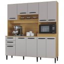 Ver imagem 2 de Armário de Cozinha Compacta 180cm Regina P11 Damasco/Off White - Mpozenato