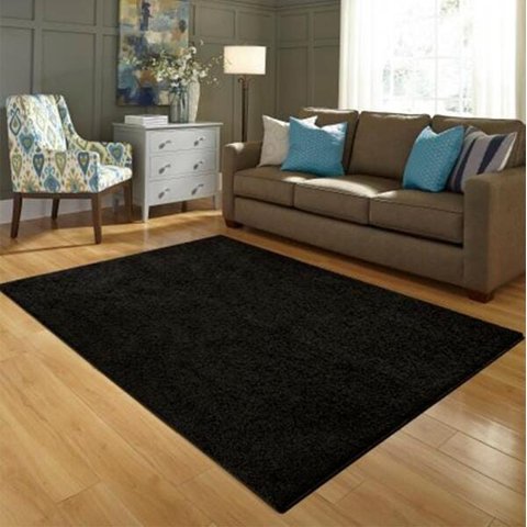 Tapete Furry Preto Casa Dona 100x150