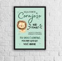 Ver imagem 1 de Quadro Infantil Safari Seja Forte E Corajoso 45x34cm:Madeira branca