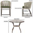 Ver imagem 2 de Mesa com 4 Cadeiras de Jantar Roma 100cm e Noronha em Aluminío Marrom Corda Nautica Estofado 13 Tram