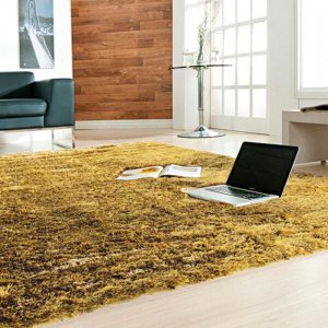 Tapete Peludo Sala e Quarto Casa Dona Felpudo Shaggy 150x200cm Bege